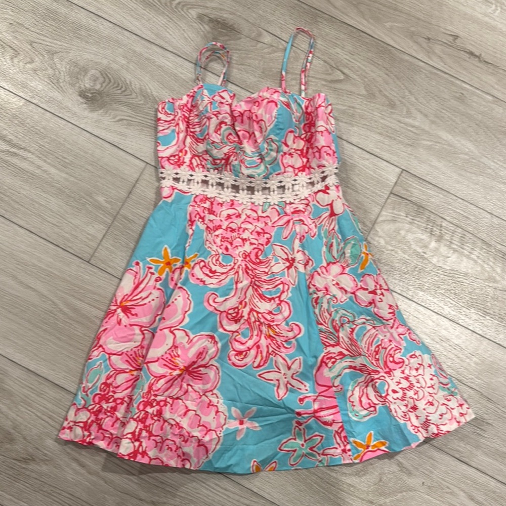 Floral Pink and Blue Dress